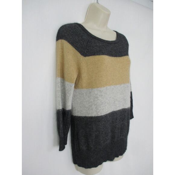 Fenn Wright Manson Sweater Women Medium Angora Blend Stripe Color Block Neutral - Picture 3 of 10